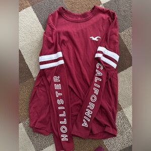 Hollister Burgundy Long Sleeve Tee